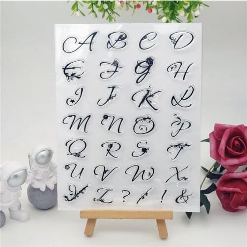 14*18CM Flower Letters Transparent Clear Stamps / Silicone Seals Roller Stamp For DIY Scrapbooking Photo Album/Card Making