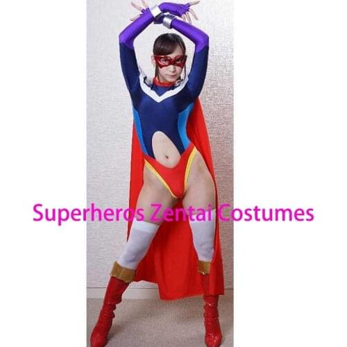Sexy Giga Lady Cosplay Costumes Female Girls Gigalady Spandex Zentai Catsuit Halloween Bodysuit Free Shipping