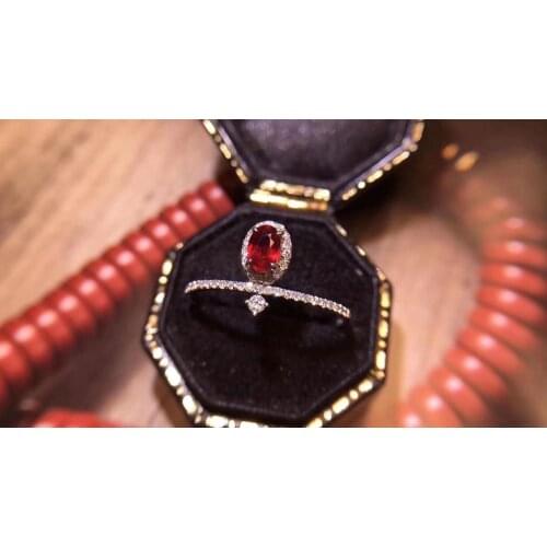 Shilovem Natural New Burning Pigeon Blood Ruby Gemstone Rings for Women Real 925 Sterling Silver Fine new gift jcj0304853agh