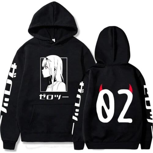 Anime Darling In The Franxx Zero Two Hip Hop Manga Hoodie Japanese Streetwear Women Men Spring and Autumn Hoodies Sweatshirts