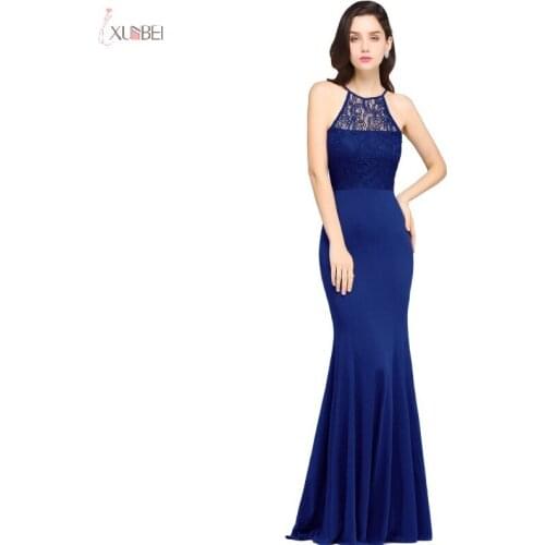 Evening Dresses 2019 Mermaid Long Formal Dress Evening Gown Elegant Halter Sleeveless robe de soiree Party Vestidos