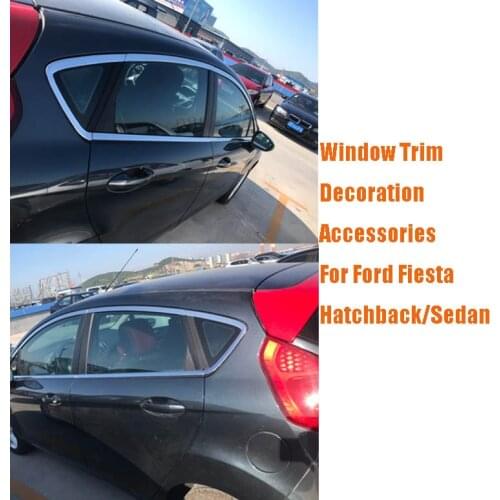 High-quality Car styling stainless steel Strips Car Window Trim Decoration Accessories For Ford Fiesta Hatchback/Sedan