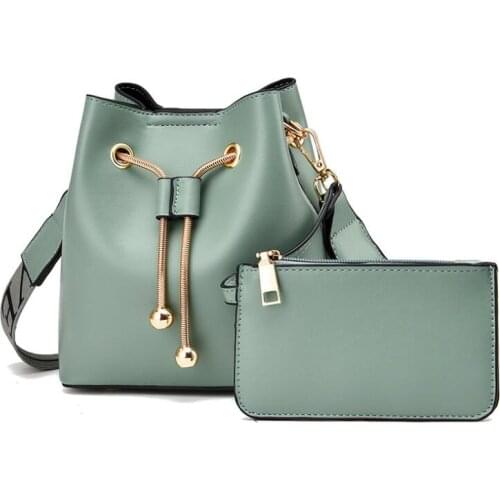 Two-piece female bag fashion trend drawstring womens bags Womens shoulder bag with decoration Messenger bag hand bag