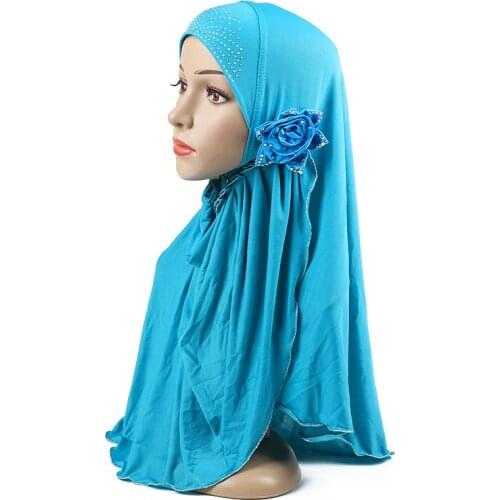 Flower diamond ladies hijab ready to wear hijab scarf islamic headscarf clothing hijab turban femme musulman arab head wraps