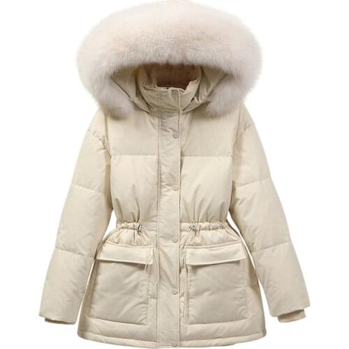 Women Down Jacket 2021 New Winter Coat Big Real Fur Collar Women Long Paragraph Thickening Warm Hooded For Female Parka