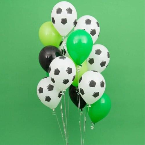 1set Green Football Soccer latex balloons Football Theme Party Helium Air Balloon Boys Birthday Games Event Party Supplies