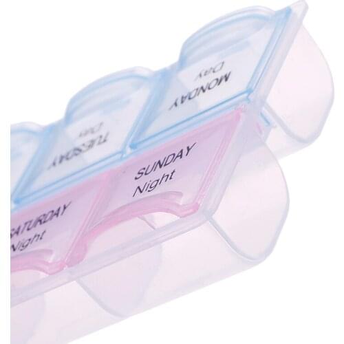1pc 7 Day Pill Box Medicine Tablet Dispenser Organizer Weekly Storage Case
