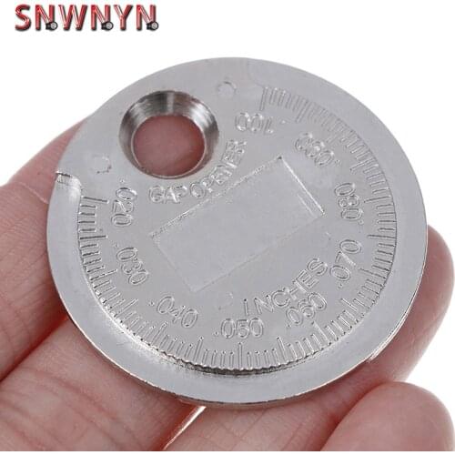 1pc Spark Plug Gap Gauge Measurement Tool Coin- Type 0.6-2.4mm Range Spark Plug Gage Caliber Measuring Tool