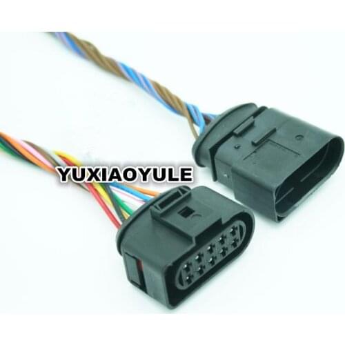 2/4/10sets/lot 10 Pin/Way Male And Female Headlight/Headlamp Connector Plug With Pigtail For AUDI VAG Group 1J0973735 1J0973835