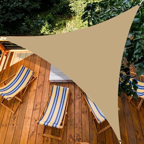 3.6M Waterproof Polyester Triangle Sun Shade Sail Canopy for 90%UV Block Sun Shelter Outdoor Garden Patio Pool Sunshade Awning