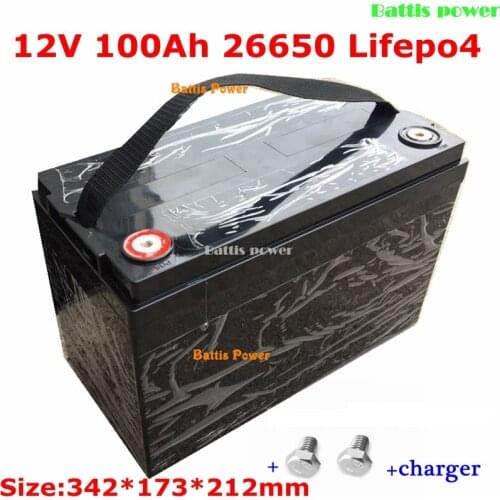 12v 100ah 26650 LiFePO4 storage battery pack 12.8v for UPS Auto Motor electric boat RV Solar Energy Yacht solar street light