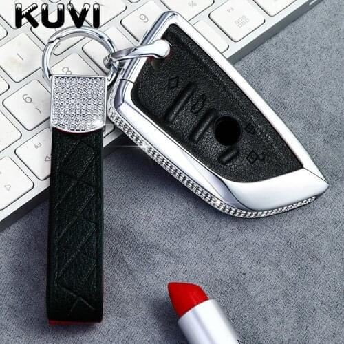 Diamond Leather Car Styling Key Case Key Cover Shell Protector for BMW X5 F15 X6 F16 G30 7 Series G11 X1 F48 F39 Keyless