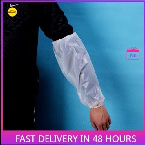 White PVC Waterproof and Oil-repellent Transparent Long Sleeves for Auto Repair Industry