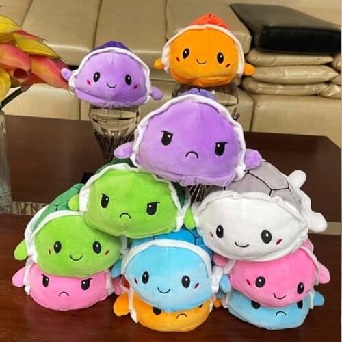 New Styles Double Sided Reversible Turtle Kids Plushie Plush Animals Double-Sided Flip Tortoise Plush Doll Cute Toys
