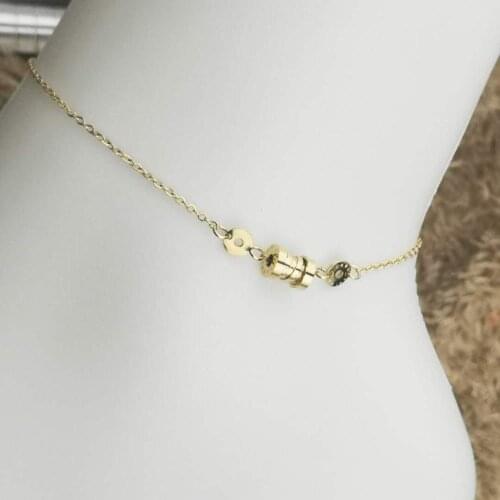 Screw thread classic luxury women fashion stainless steel anklet bracelet