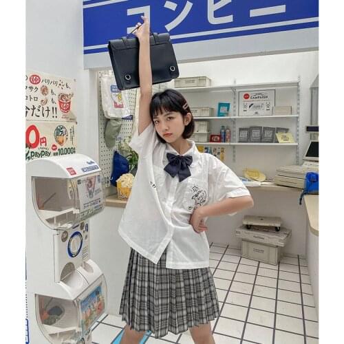 Summer Japanese Soft Girl Lolita Blouse Casual 2021 White Jk Shirt Female Kawaii Cute Peter Pan Collar Bow Short Shirt Childlike