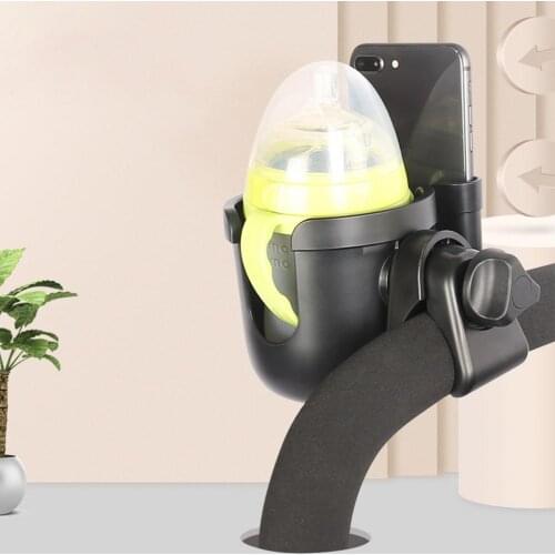 Scentless Multifunctional Flat Round Rod Compatible Bottle Holder Multi-Color Drinks Holder Anti-Spilling for Pushchair