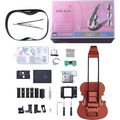 Violin Music Box Assembly Model Kits DIY Metal Assembly Creative Homemade Music Box Replaceable Music Band Automatic Cycle
