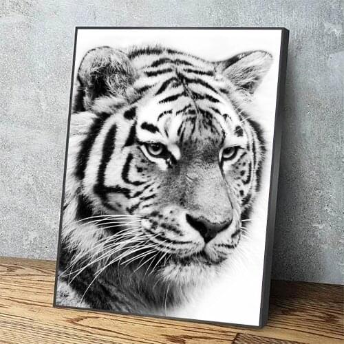 Wall Art Pictures Black White Tiger HD Prints Animal Cool Poster Home Decor Canvas Paintings Gift Modular Frame For Living Room