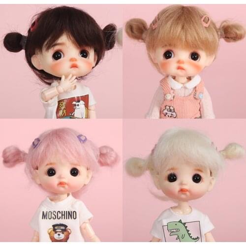 New Doll wig 1/8 BJD SD DD doll hair wig Bangs mohair double ball curls wig lovely doll accesoriess Toy wig