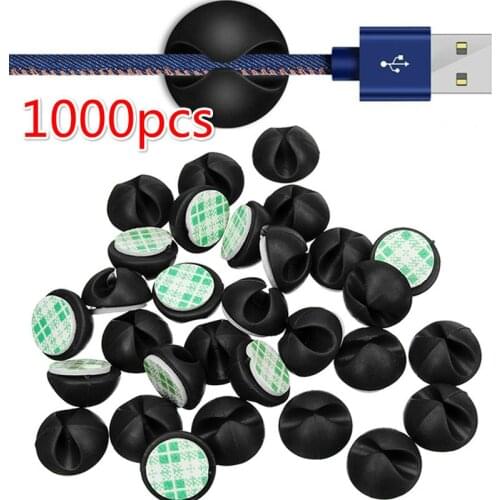 Wholesale 1000Pcs Multipurpose Car Desk Desktop Wall USB Wire Cord Cable Holder Clip Organizer Retainer Clamps