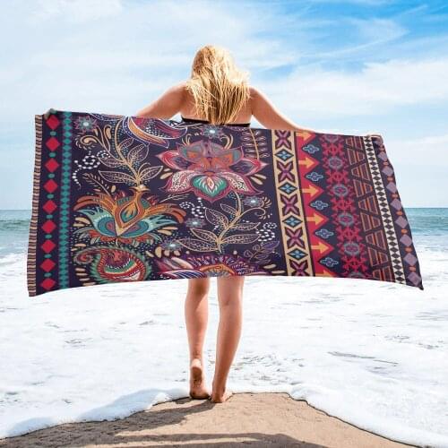 Indian Pattern Beach Towel Luxury Quick-dry Microfiber Bath Towels Yoga Mat Sport Swimming Towels
