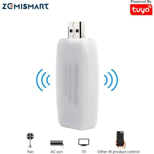 Zemismart Tuya RF IR to WiFi USB Dongle Remote Control TV Fan Air Condition Light Water Heater Home Automation Alexa Google Home