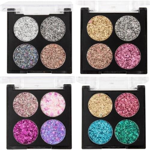 Diamond Shaped Onion Slices Sequins Net Red Girl Five-pointed Star Fragments Stage Makeup 4-color Cos Eyeshadow Palette