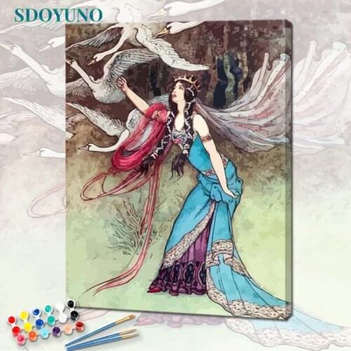 SDOYUNO Oil Painting By Numbers For Adults Women 60x75cm DIY Paint By Numbers On Canvas Figure Frameless Home Decor Wall Art