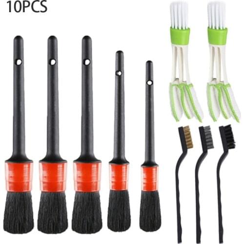 13/10/9 Pcs Car Cleaning Detailing Brush Microfiber Towel Engine Wheel Clean Dashboard Air Outlet Detailing Clean Care Accessory