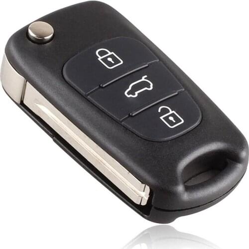 Replacement Flip/Folding Remote Key Shell Case Housing 3 Buttons & Uncut Blade FOB for Hyundai I30 I20 I35 IX35
