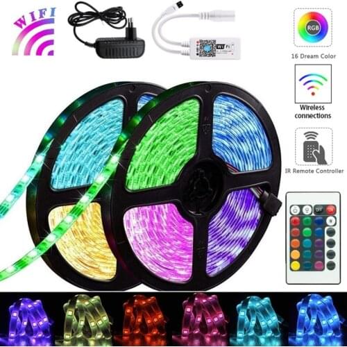LED Light 5m 10m Strips RGB 5050 Decoration Luminous Waterproof WIFI Control Flexible BackLight Ribbon Lamp Night light String