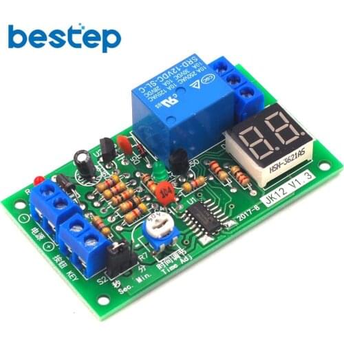DC 12V Trigger 99 Minutes Adjustable Delay Relay Digital Tube Display Timing Single Chip Relay Module Circuit