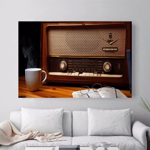 Vintage Old Radio Canvas Art Print Painting Poster Wall Picture For Living Room Home Decorative Bedroom Decor No Frame