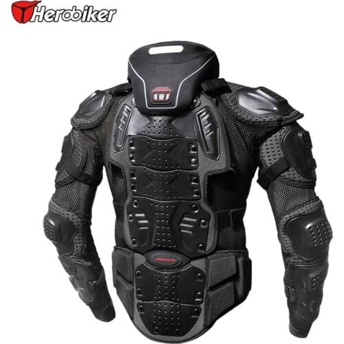 HEROBIKER Motorcycle Jackets Motorcycle Armor Racing Body Protector Jacket Motocross Motorbike Protective Gear + Neck Protector