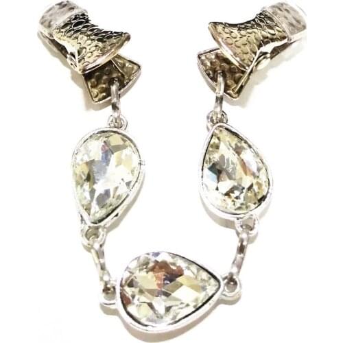 Women White Water Drop Shawl Pin Cape Scarf Clamps Cloak Clasp Girls Cardigan Guard Clip Sweater Cinch with Costume Clothes