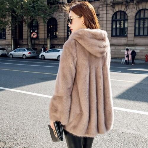 ZQQZ mink fur coat female long haining long sleeve hooded fashion the sable mink coat the new 6033
