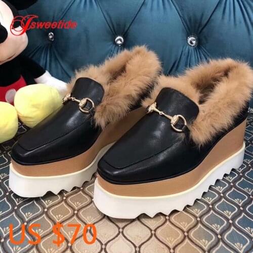 Winter Women Flat Platform Women Shoes Fashion Wedge Casual Woman Luxury Designer Brand Leather Shoes For Women Casual Fashion
