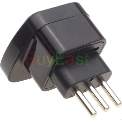 1 PCS Italian Uruguay 3 -Pin Type L Input Travel Adapter Multi Outlet AU/UK/EU/GE/US AC100~250V 10A With Safety Shutter Black