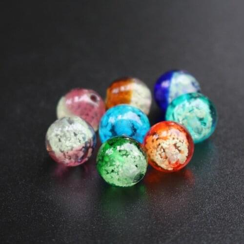 10pcs/Lot 10mm 12mm Double colored Lampwork Glass Beads Luminous Lampwork Beads Mix Colors for jewelry Making