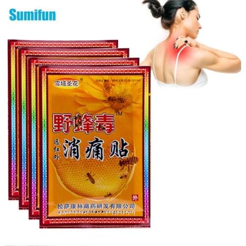 16Pcs/2Bags Bee Venom Balm Effective Pain Relief Patch Treat Neck Arthritis Muscle Sprain Orthopedic Ache Plaster Health Care