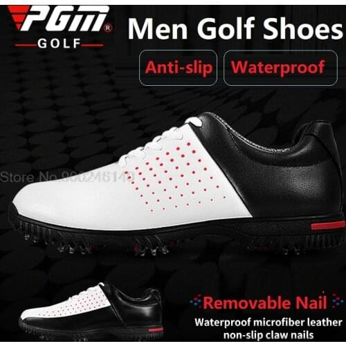2020 PGM Golf Shoes Men Activities Nail Automatic Revolving Sneakers Waterproof Golf Shoes Spikes Anti-slip Trainers Shoes