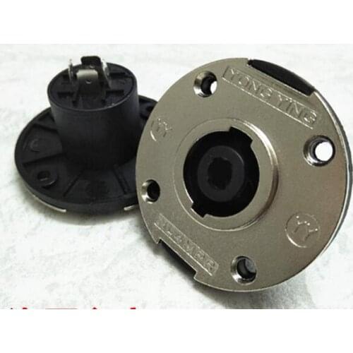 5pcs Metal four-core round professional speaker socket audio cassette base 4 core audio socket