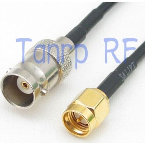 6in BNC female jack to SMA male plug RF connector adapter 15CM Pigtail coaxial jumper cable RG174 extension cord
