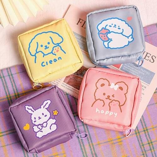 60% Hot Sales!!! Mini Cute Bear Puppy Rabbit Pattern Lipstick Coin Cards Storage Bag with Zipper
