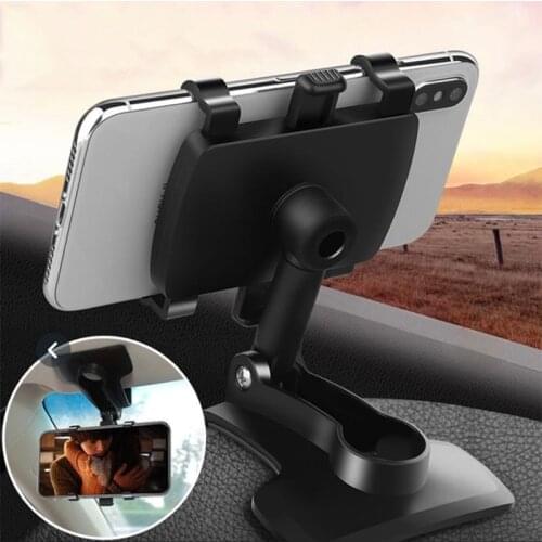 Car Phone Holder Clip on Dashboard Sun visor Clips Phone GPS Bracket Stand 360 Rotatable for iPhone Samsung Universal