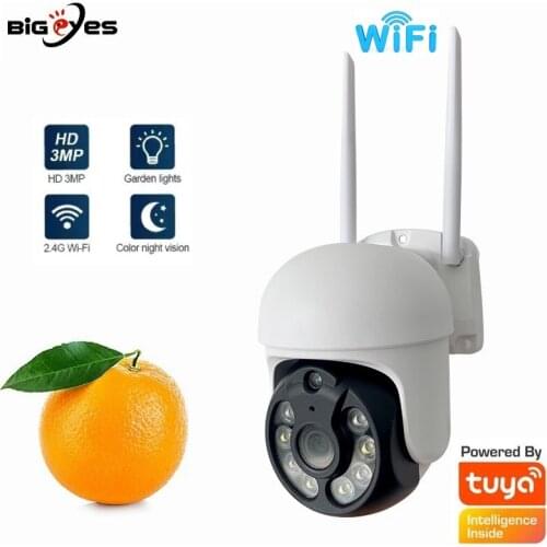 Bigeyes 3MB TUYA WiFi Camera Outdoor Surveillance CCTV Monitor Camera Waterproof Human Motion Night Vision Smart Life Mobile APP