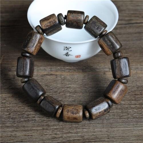 Natural Dala Dry Agar with type bucket beads beads string black oil men and women full lines Shen Shui Incense Aroma bracelet