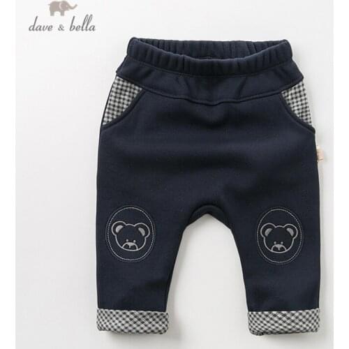 DB12062 dave bella baby boy autumn pants children casual print pants infant toddler trousers