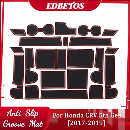 For Honda CRV CR-V CR V 5th Gen V Gate Slot Mat Anti Slip Door Groove Pad Interior Decoration Car-Styling Acccessories 2017-2019
